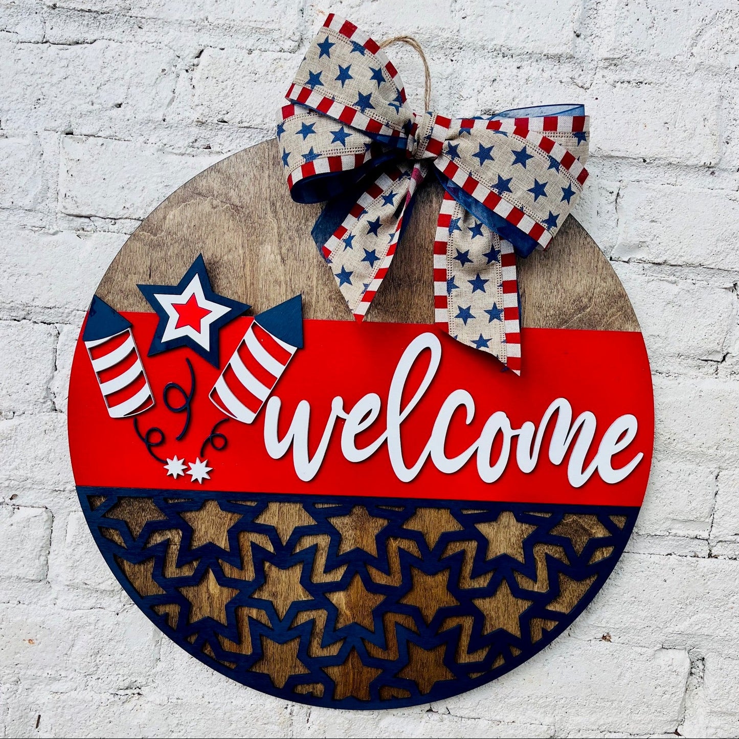America Welcome Round Sign