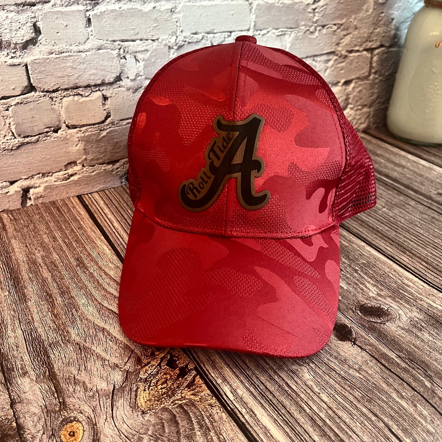 Football Leather Patch Ponytail Hats