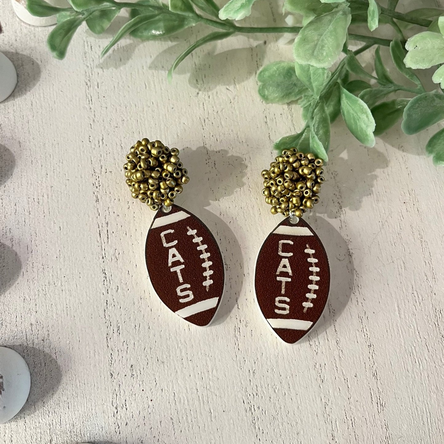 Dawsonville Beaded Football Earrings