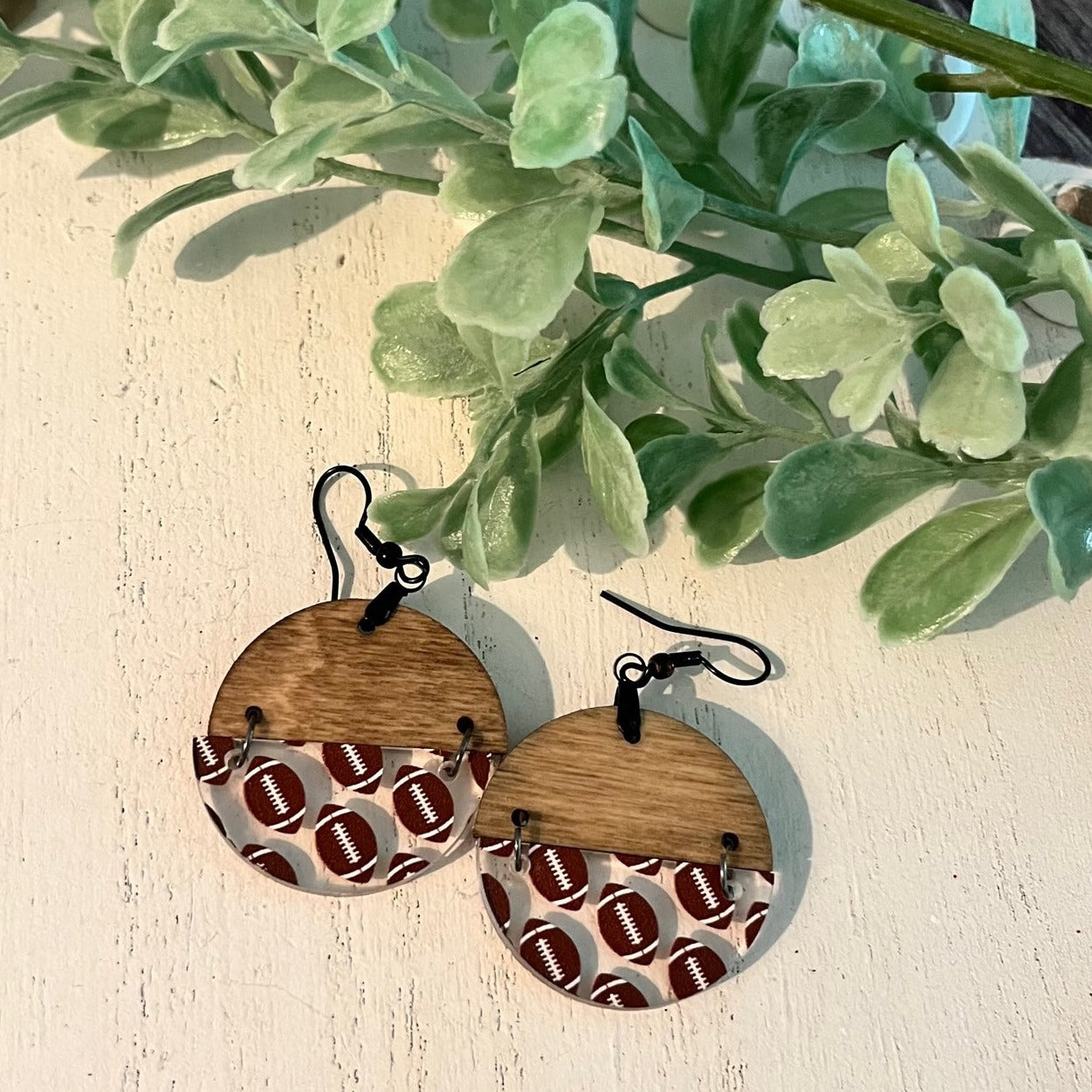 Football Acrylic Earrings