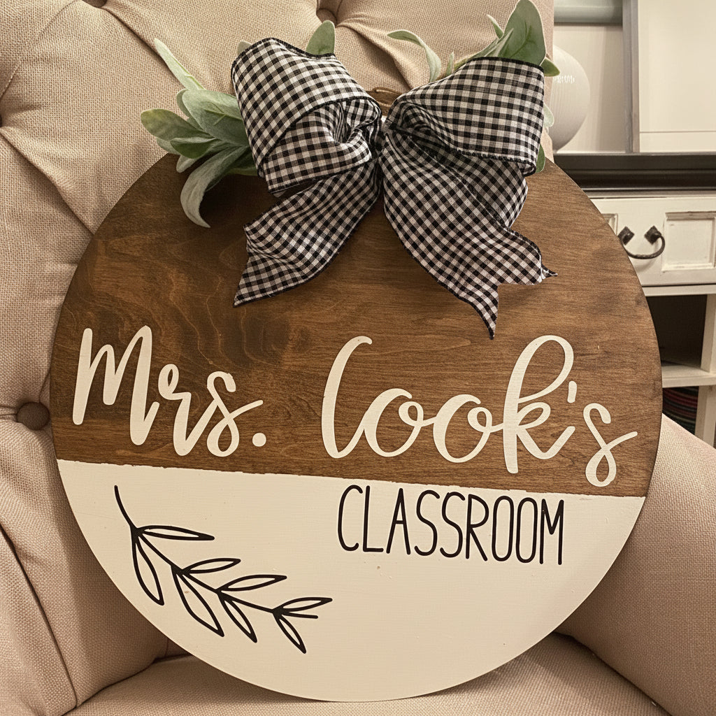 Mrs. Teacher's Classroom Half Round Sign