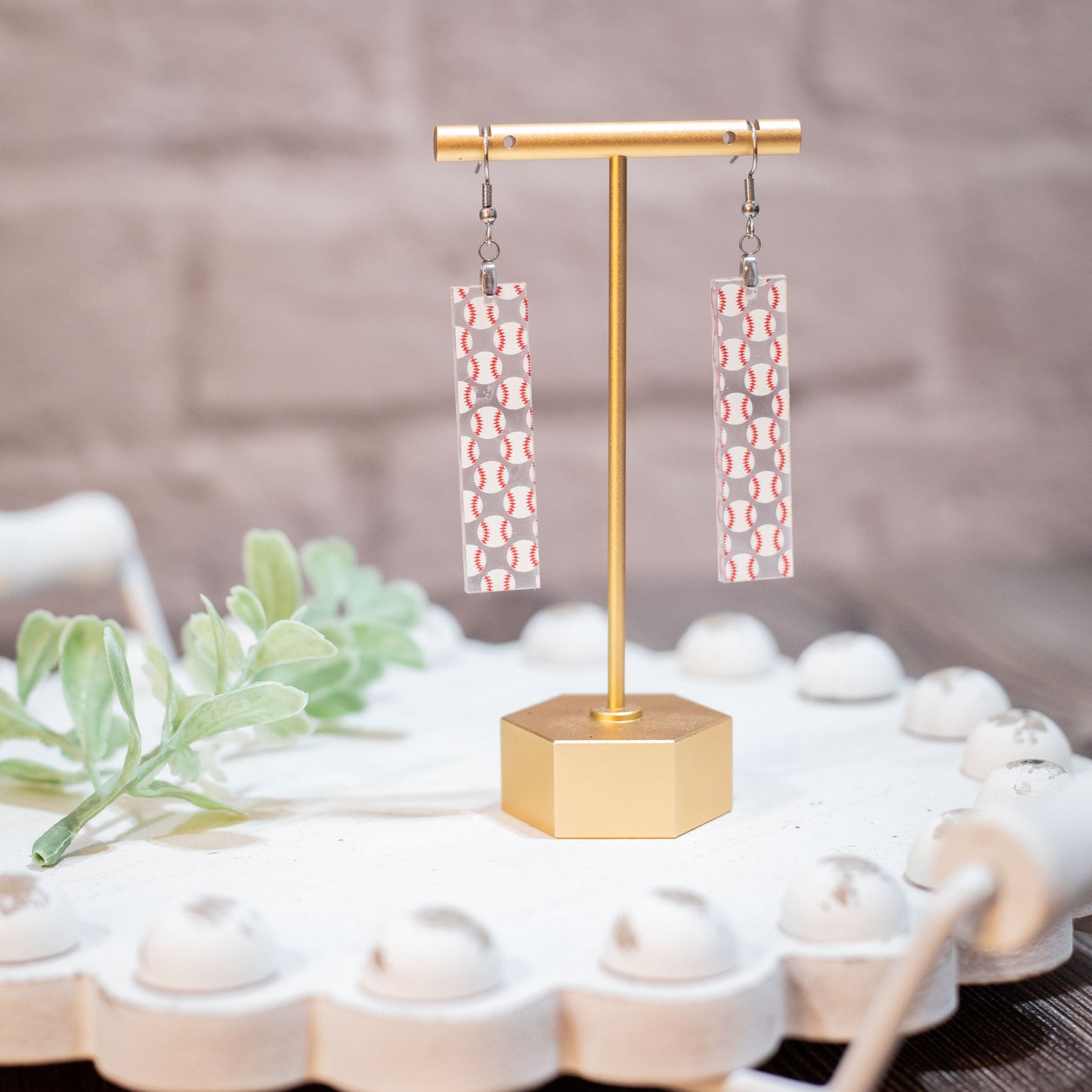 Baseball Acrylic Earrings