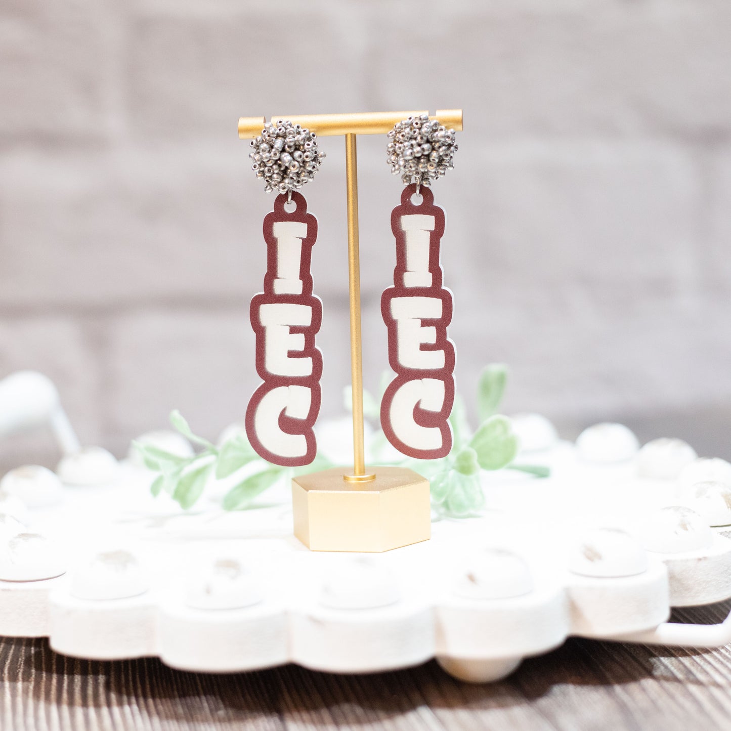 IEC Cheer Beaded topper earrings