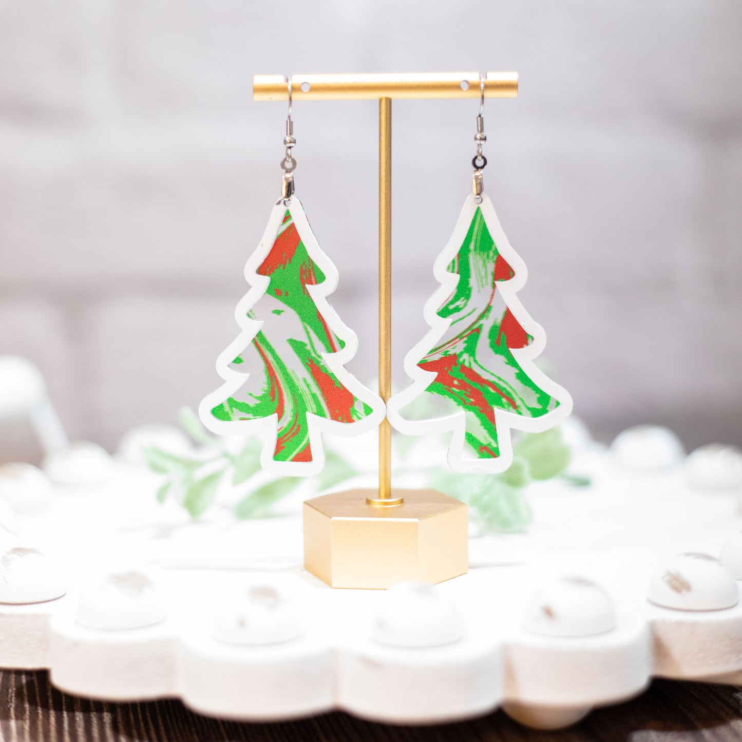 Christmas Swirl Earrings