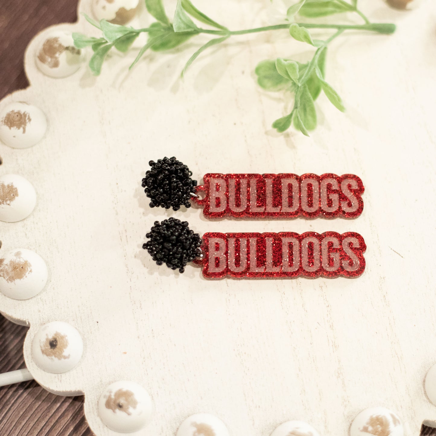 Beaded Bulldog Earrings