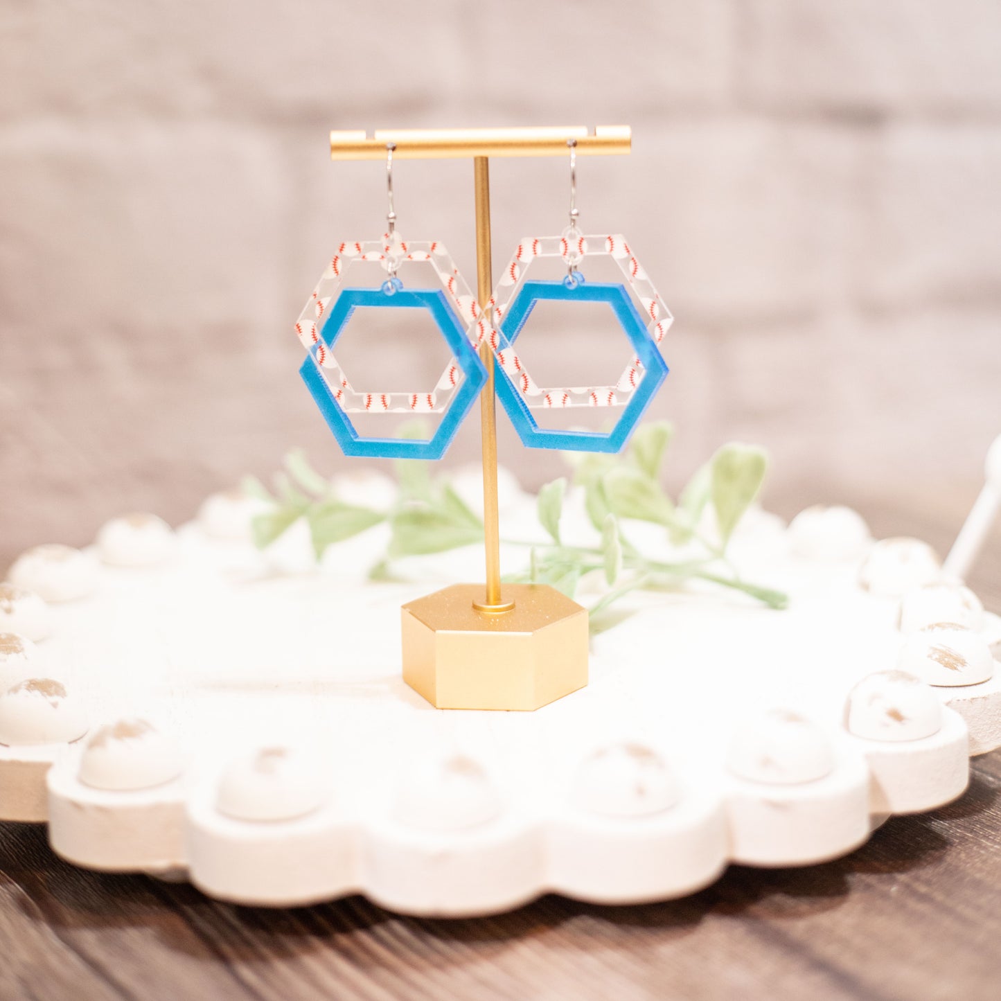 Baseball Acrylic Earrings