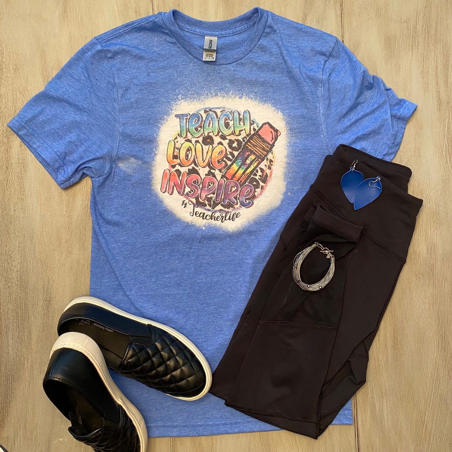 Teach Love Inspire Bleached Shirt