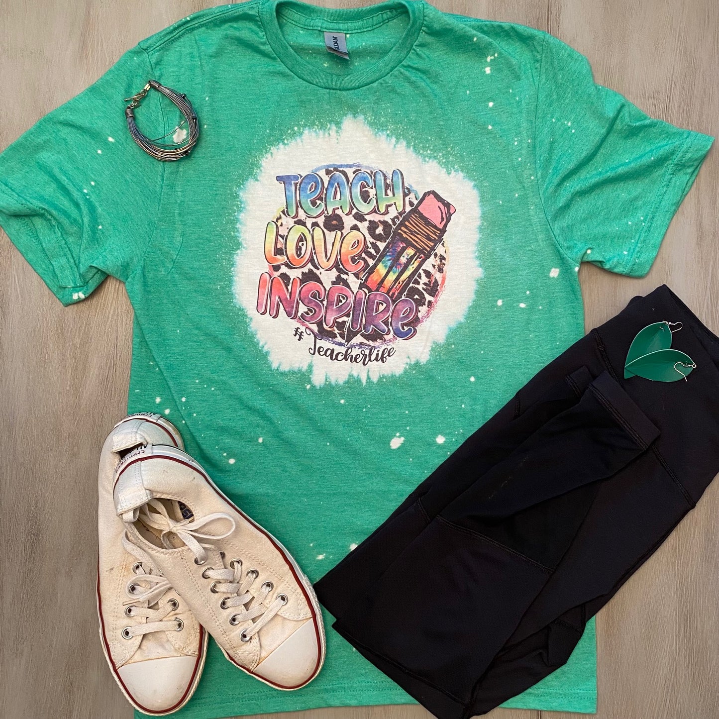 Teach Love Inspire Bleached Shirt