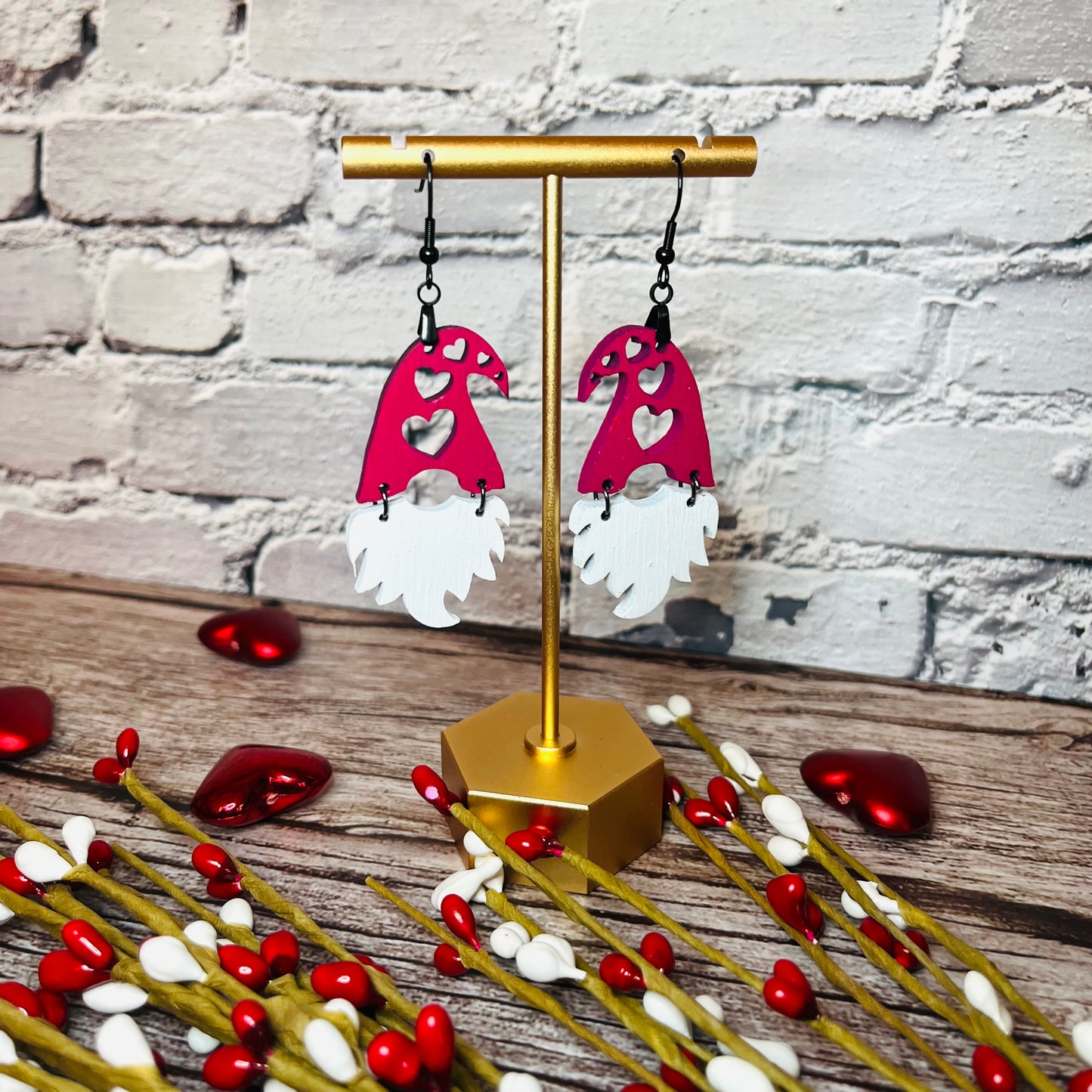 Valentine Gnome Earrings