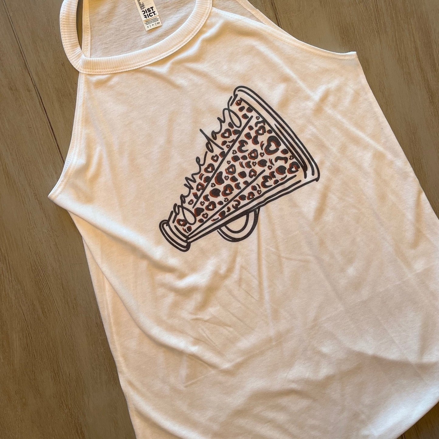 Red and Navy Leopard Cheerleading Gameday Tank