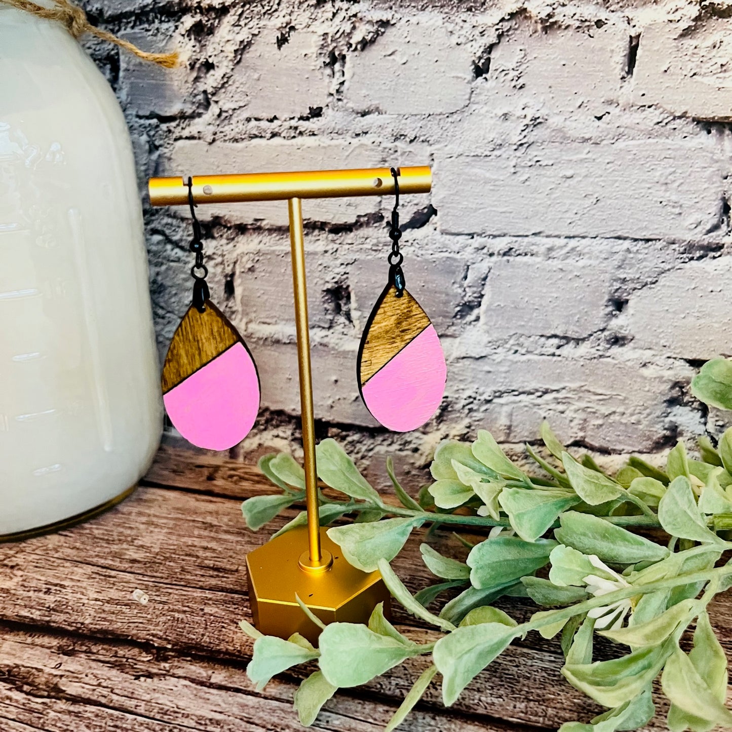 Painted Wooden Earrings