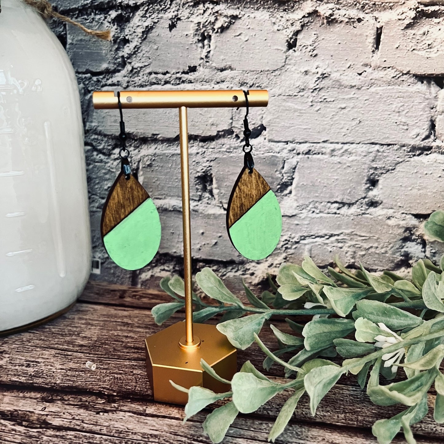 Painted Wooden Earrings