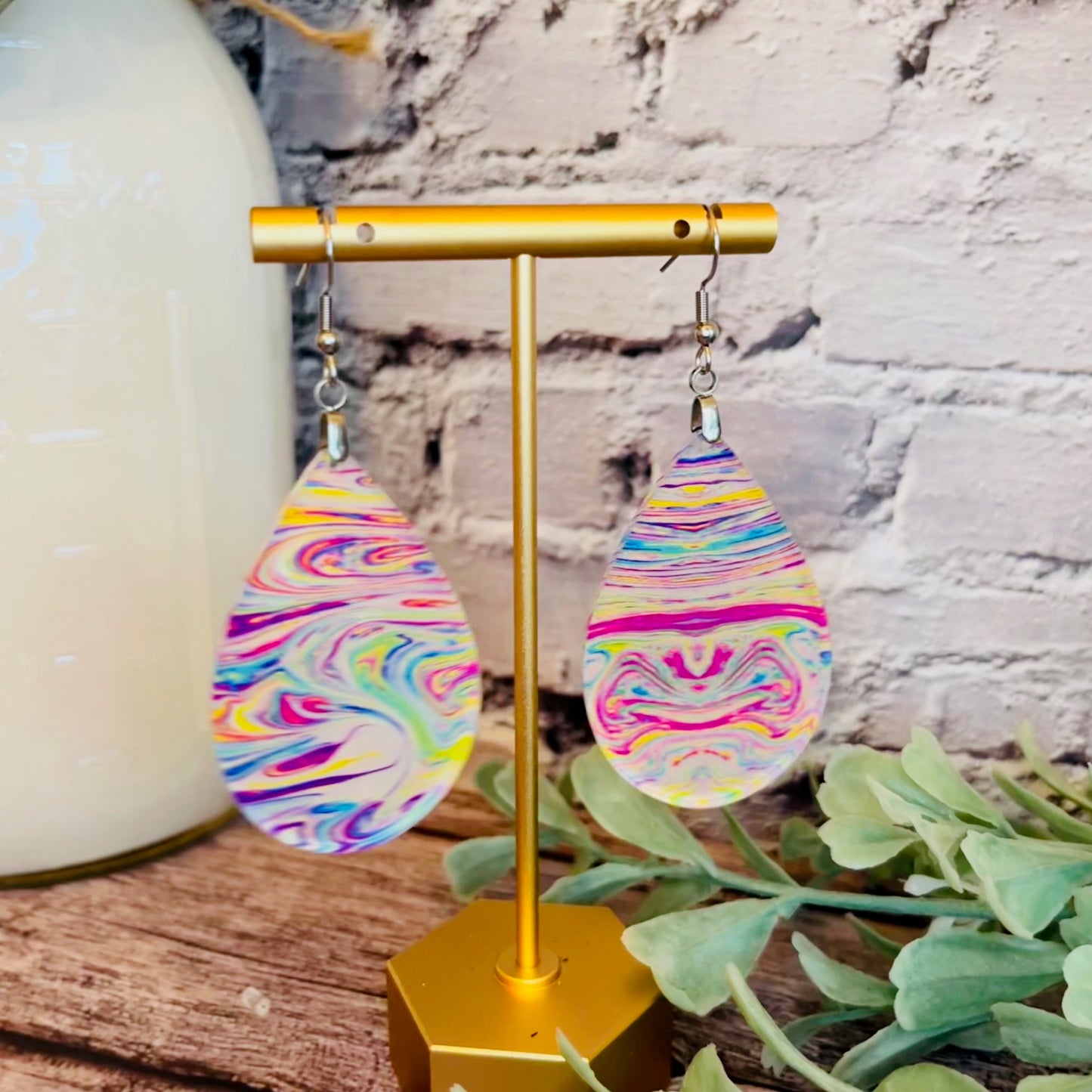 Acrylic Tear Drop Earrings