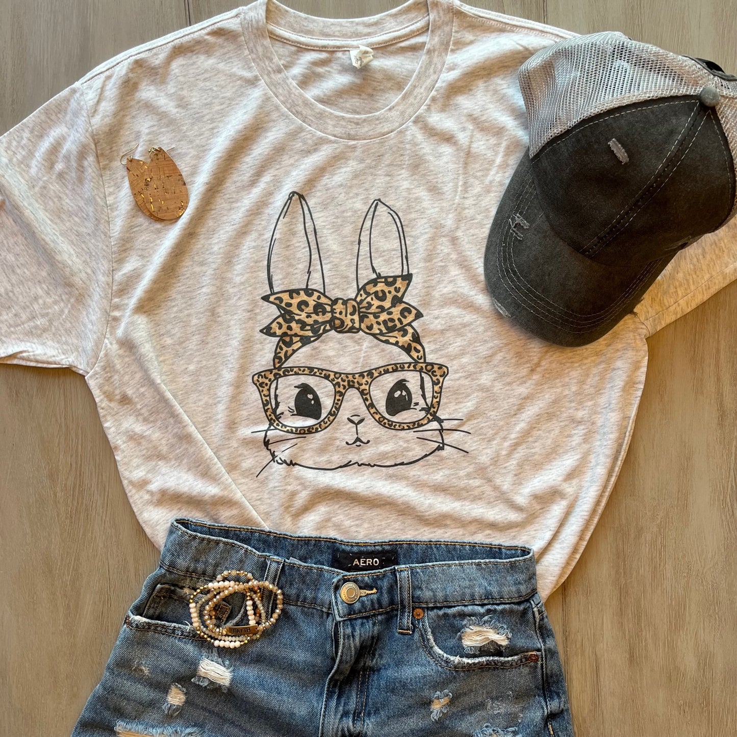 Leopard Bow and Glasses Bunny