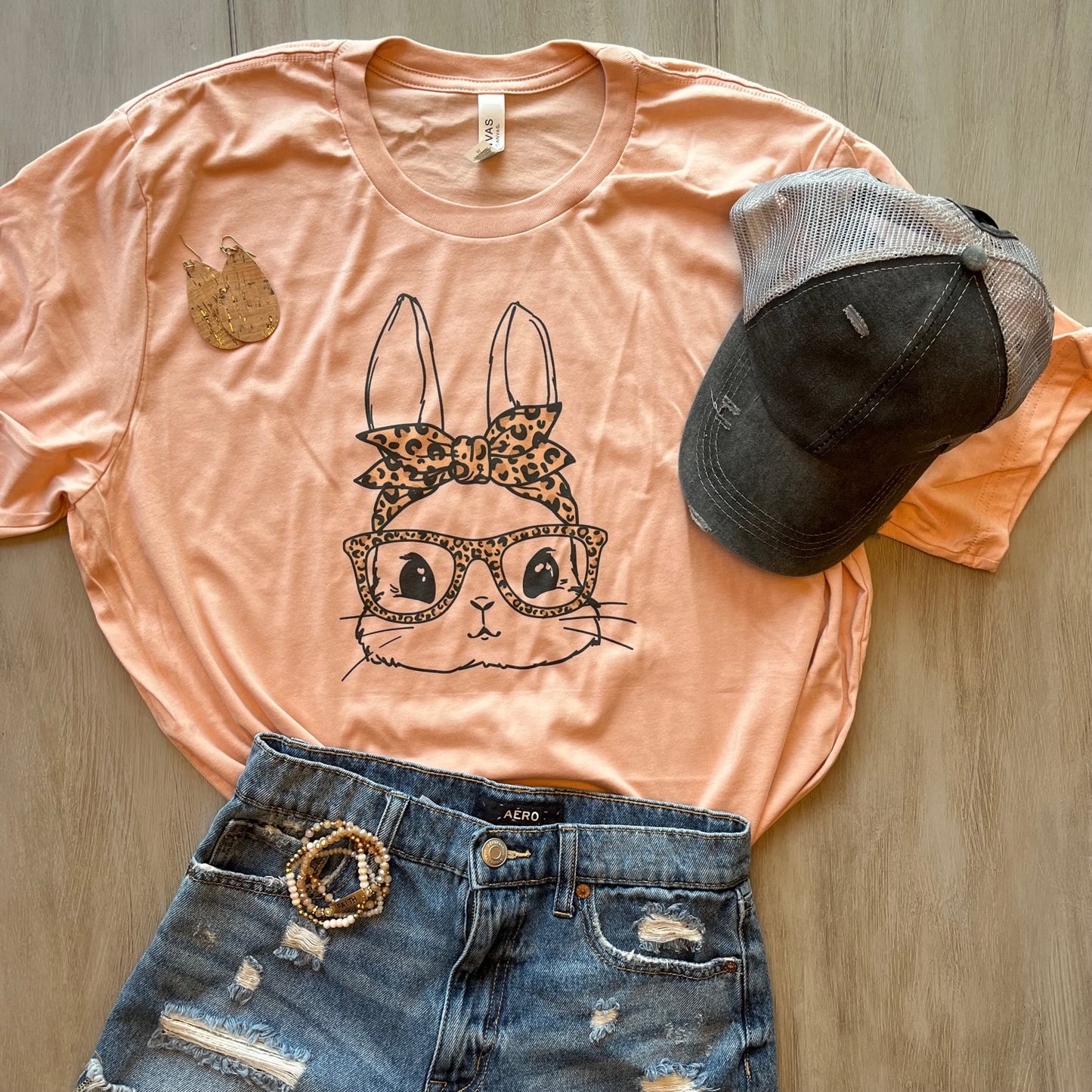 Leopard Bow and Glasses Bunny