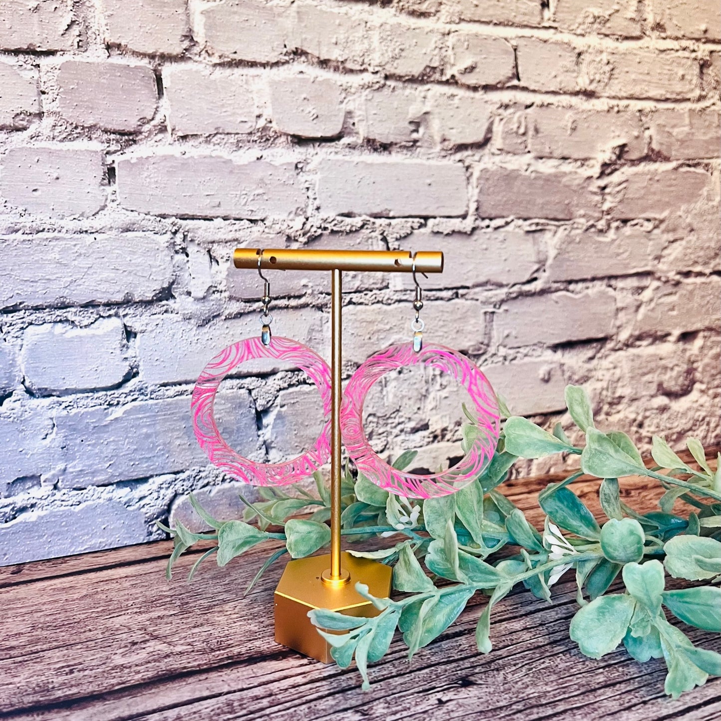 Acrylic Donut Round Earrings