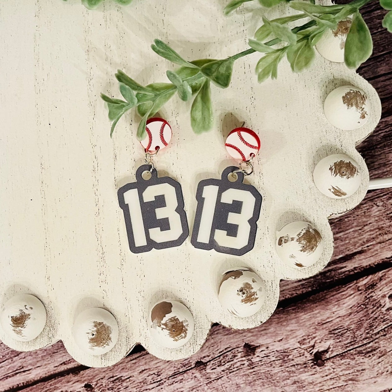 Personalized Baseball Number Earrings