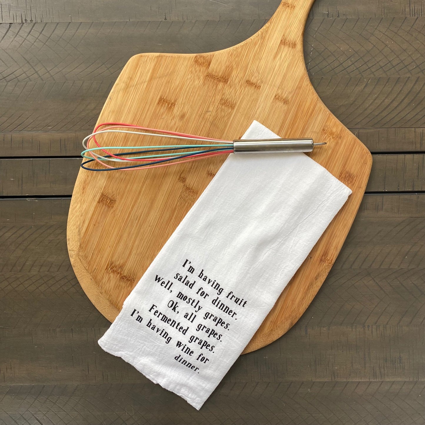 Having Wine for Dinner Tea Towel