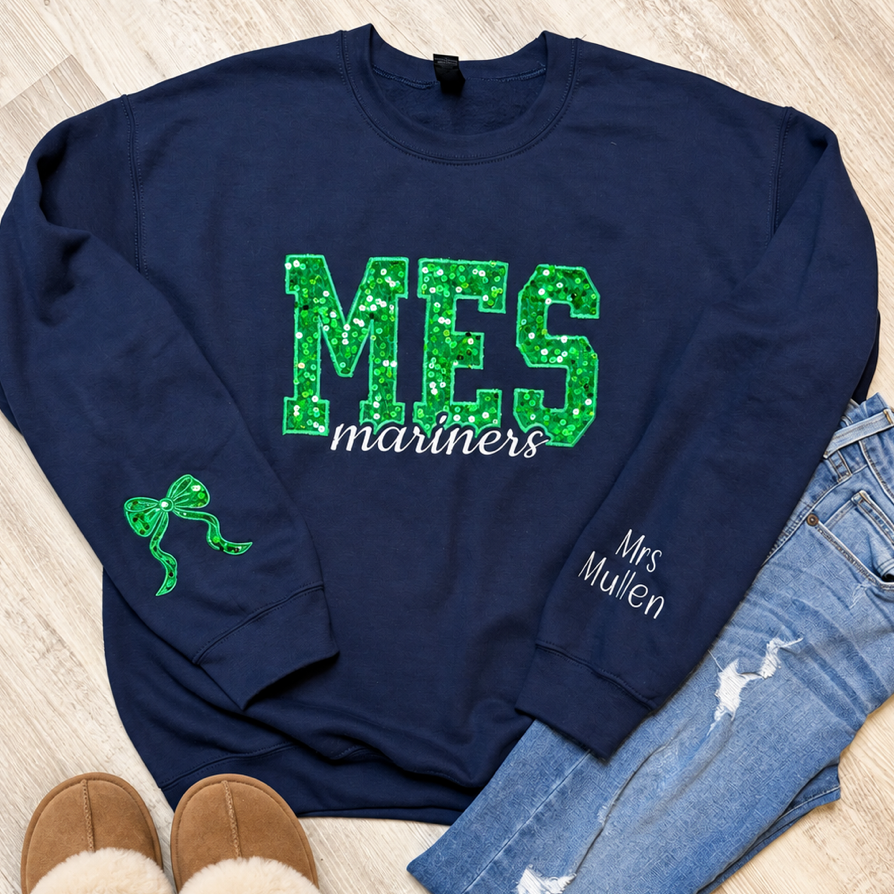 MES sequins embroidered Sweatshirt