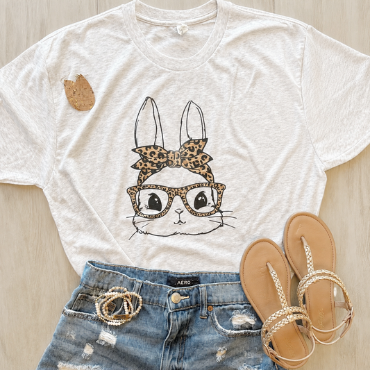 Leopard Bow and Glasses Bunny