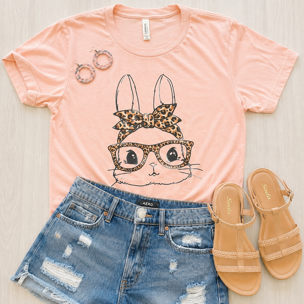 Leopard Bow and Glasses Bunny