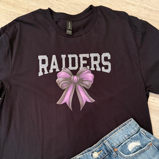Raiders Purple/Black Bow