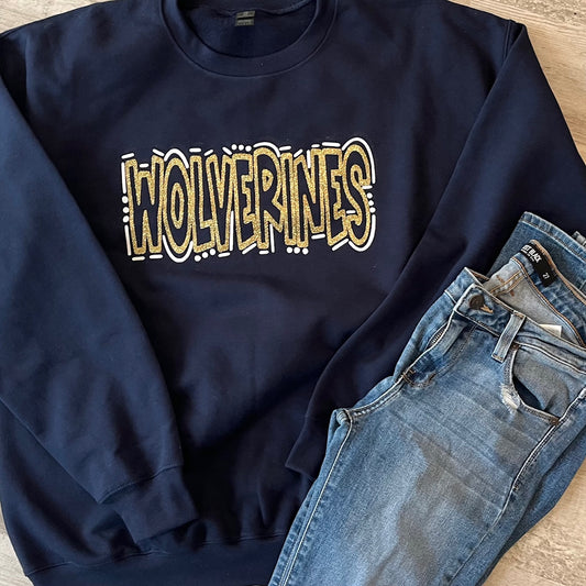 Wolverines Doodle Sweatshirt