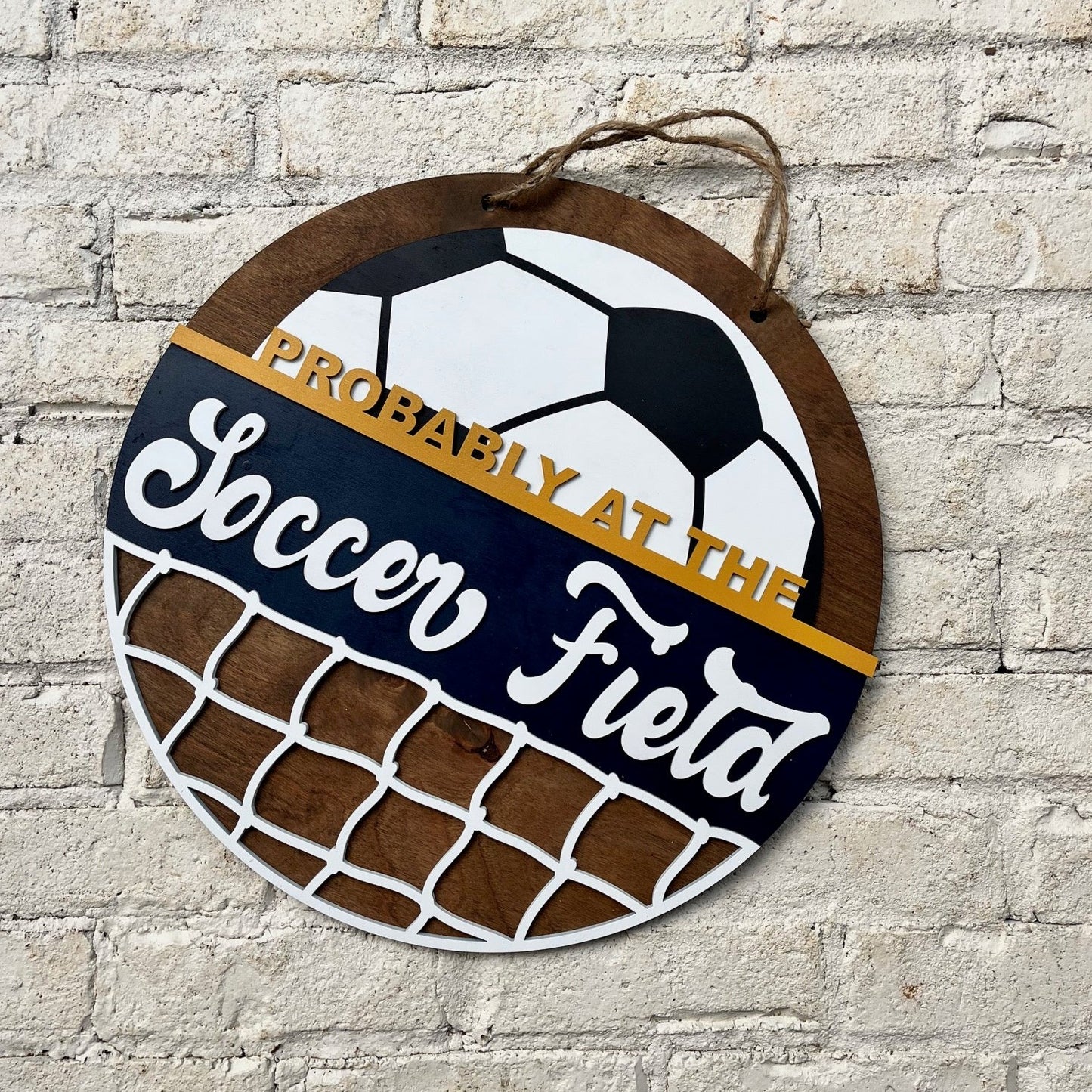 Round Soccer Sign