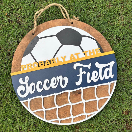 Round Soccer Sign