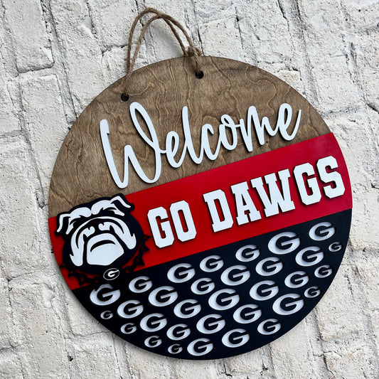 Welcome Bulldogs Round Sign