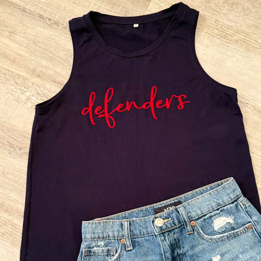 defenders cursive tank