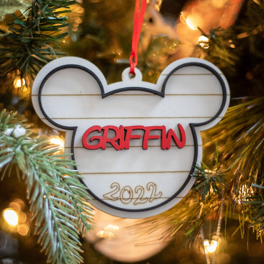 Personalized mickey ornament