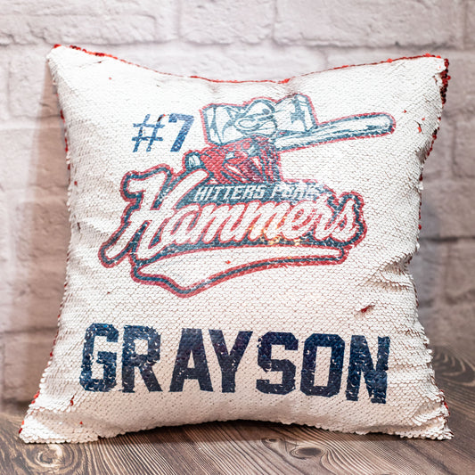 Hammers Personalized Sequins Pillow Cover