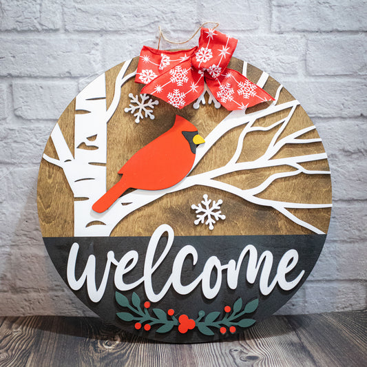 Red Cardinal Round Sign