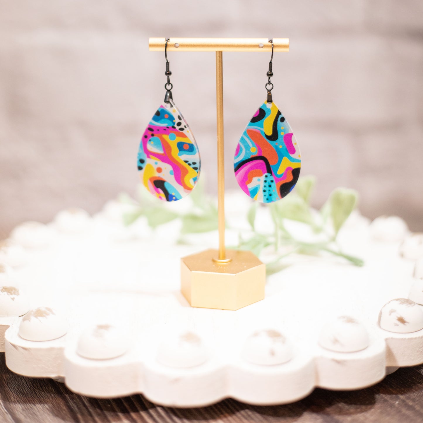 Acrylic Tear Drop Earrings