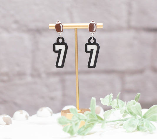 Personalized Football Number Earrings