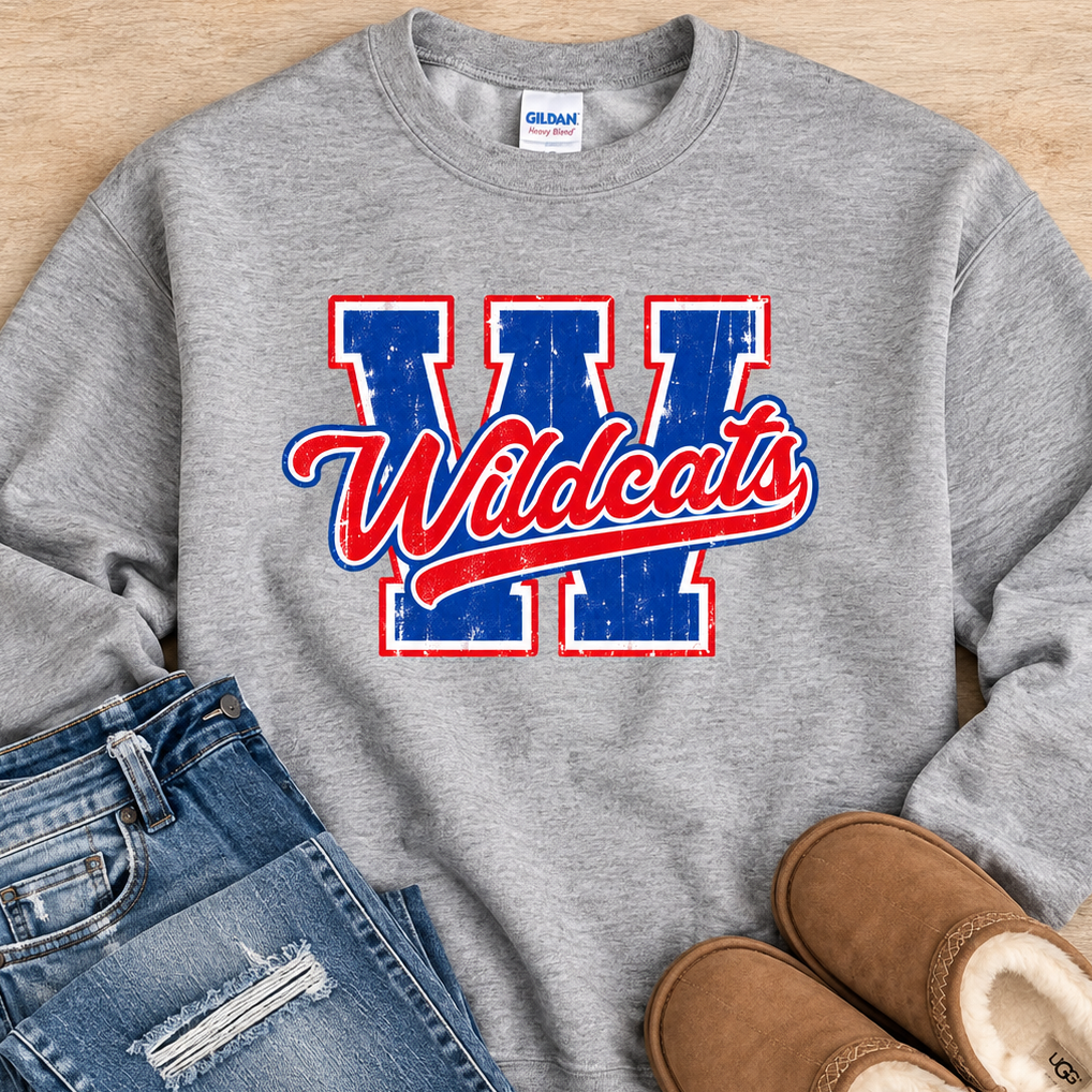 Wildcats W distressed