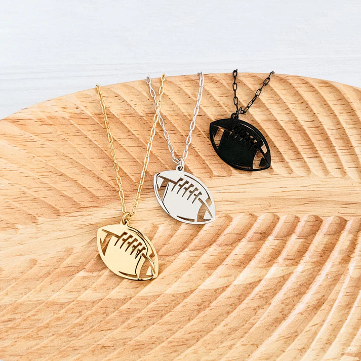 Engraved Football Necklace
