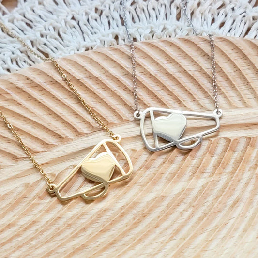 Big Megaphone Print Necklace - Engraved