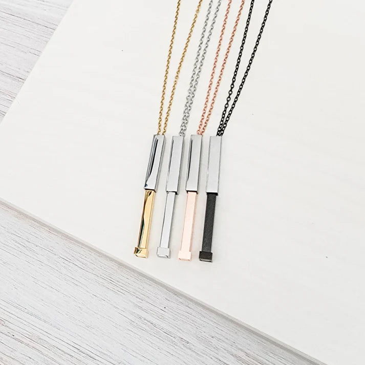 Hidden Message Bar Necklace