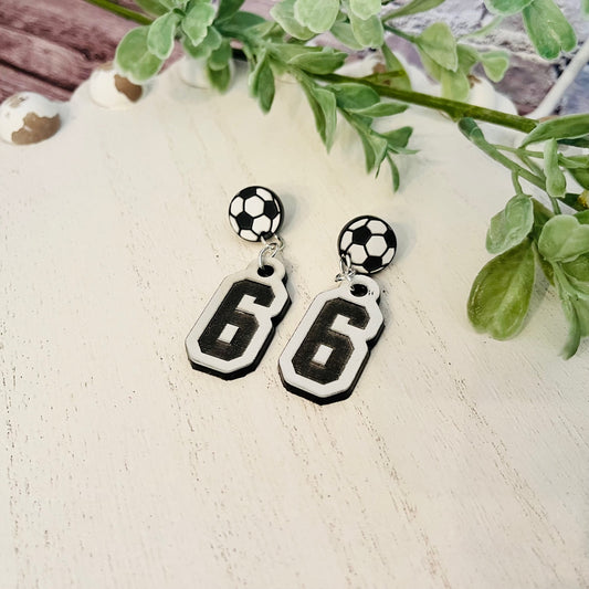 Personalized Soccer Number Earrings