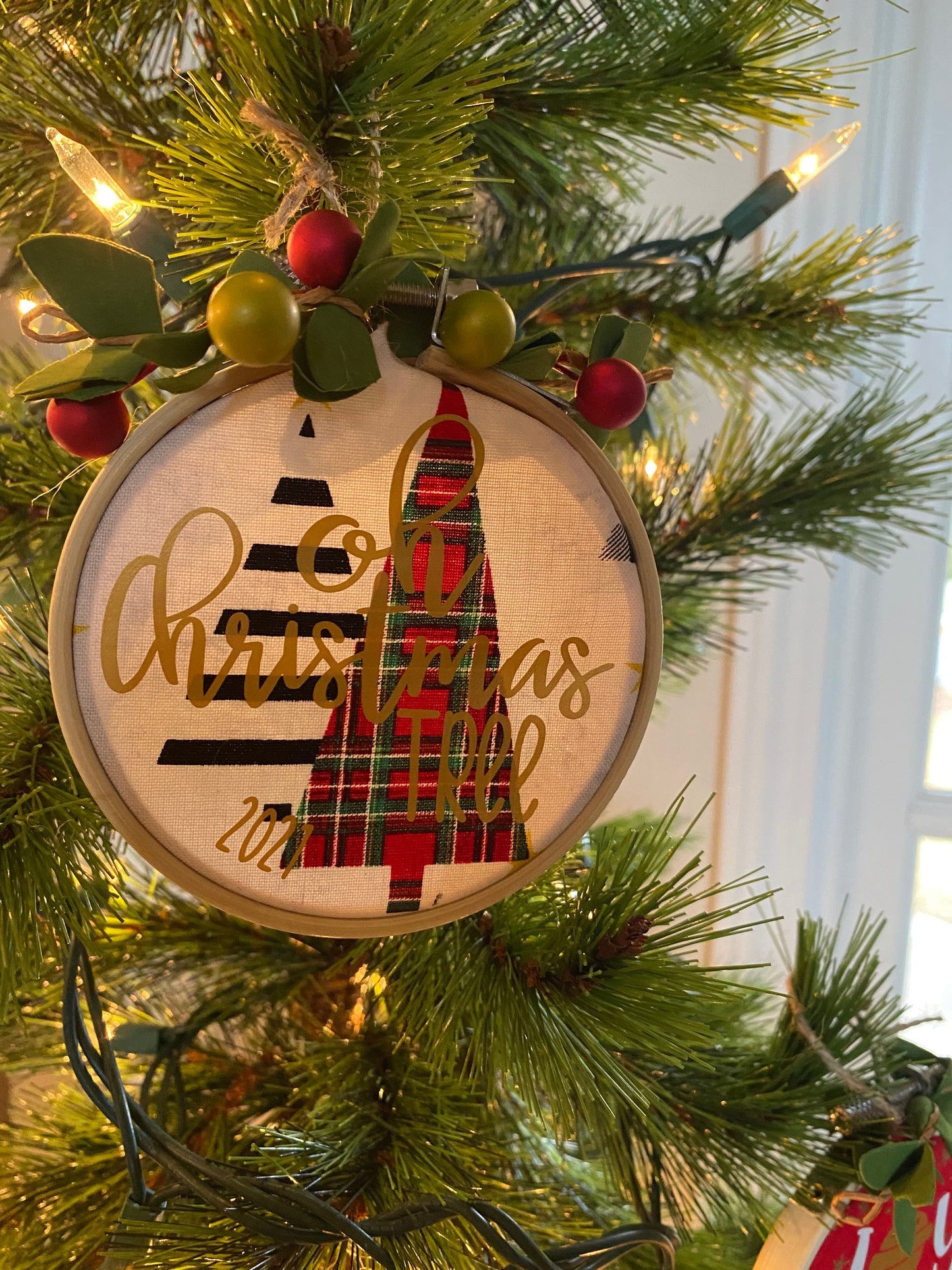 Embroidery Circle Christmas Ornaments