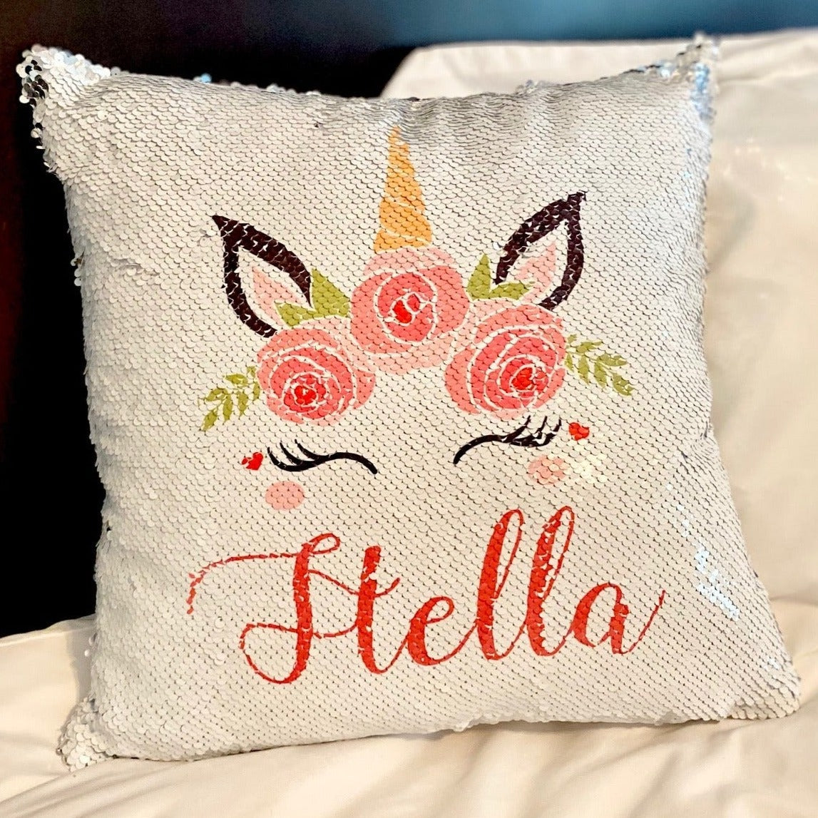 Personalized Sequins Pillow Cover